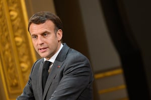 Emmanuel Macron, le 1er mai 2021. © Jacques Witt/SIPA