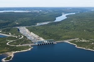 Aménagement hydroélectrique Robert-Bourassa, dans le nord du Québec. © Hydro-québec