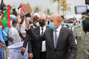 Mohamed Ould Ghazouani à l’aéroport de Brazzaville, le 30 janvier 2020. © Agence mauritanienne d’information