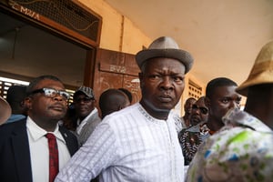 Agbéyomé Kodjo, à Lomé le 22 février 2020. © Luc Gnago/REUTERS