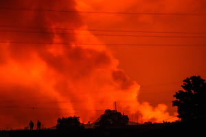 Le ciel de Goma, après l’éruption du Nyiragongo, samedi 22 mai 2021. © Justin Kabumba/AP/SIPA