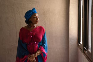 Adame Ba Konaré au musée de la Femme Muso Kunda, dans le quartier de Korofina, à Bamako, le 12 février 2019. © Nicolas Réméné pour JA