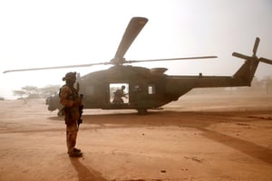 Un hélicoptère français engagé dans Barkhane, à Ndakji, au Mali, le 29 juillet 2019. © REUTERS/Benoit Tessier