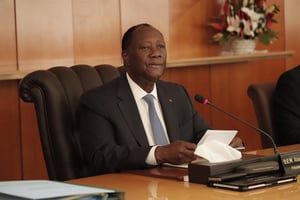 Alassane Ouattara, en janvier 2020, au Palais présidentiel. © DIRCOM/PR