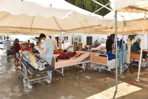 Situation catastrophique et engorgement à l’hôpital régional de Beja, le 8 juillet 2021. © Wassim Jdidi / Panoramic