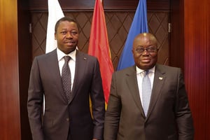Faure Gnassingbé et nana Akufo-Addo, en février 2018. © Présidence de la République du Ghana