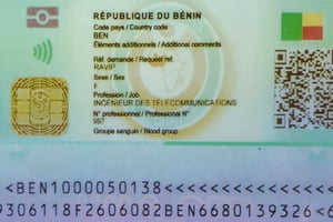 Un modèle de carte d’identité biométrique au Bénin. © Présidence du Bénin