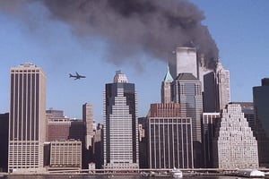 Attentat contre la tour sud du World Trade Center, à New York, le 11 septembre 2001. © Kelly Guenther/NYT/REDUX-REA