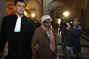 Agathe Habyarimana, veuve de l’ancien président rwandais Juvenal Habyarimana, au Palais de justice de Paris, le 10 janvier 2012. © Remy de la Mauviniere/AP/SIPA