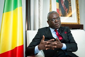 Anatole Collinet Makasso, Premier ministre du Congo (Brazzaville), à Paris, le 31 août 2021. © Vincent Fournier pour JA