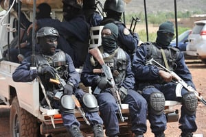 Des membres des forces spéciales antiterroristes maliennes Forsat, en 2017. © HABIBOU KOUYATE/AFP