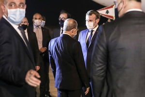 Emmanuel Macron à Beyrouth, le 31 août 2020 © Stephane Lemouton/MAXPPP