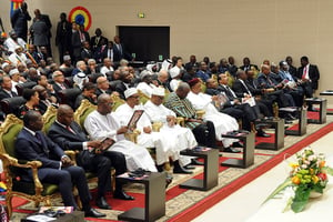 Cérémonie de prestation de serment d’Idriss Déby Itno en août 2016, à N’Djamena © BRAHIM ADJI/AFP