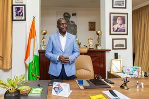 Jacques Ehouo, maire du Plateau, à Abidjan, le 23 septembre 2021. © Paul Ako