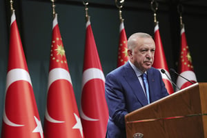 Recep Tayyip Erdogan à Ankara, le 19 août 2021. © Turkish Presidency via AP, Pool/SIPA