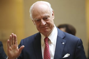 Staffan de Mistura, à Genève en 2018. © Denis Balibouse/AP/SIPA