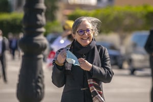 Najla Bouden à la cérémonie de commémoration du 58e anniversaire de la Journée de l’évacuation au mémorial des martyrs de Bizerte, le 15 octobre 2021. © YASSINE GAIDI/AFP