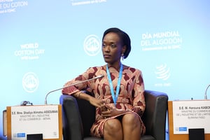 Shadiya Alimatou Assouman, ministre béninoise du Commerce et de l’Industrie, et présidente de l’OAPI. Shadiya Alimatou Assouman, Ministre de l’Industrie et du Commerce. Benin
© World Trade Organization/Creative Commons