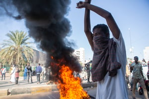 Lors du putsch du 25 octobre 2021 à Khartoum. © NICOLAS CORTES/ZEPPELIN/SIPA