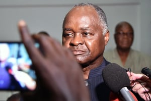 L’ancien ministre ivoirien du Travail Hubert Oulaye à Abidjan, le 26 décembre 2017. © SIA KAMBOU/AFP