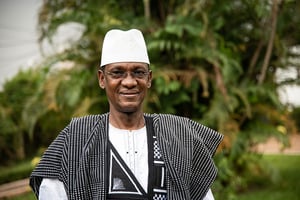 Le Premier ministre malien Choguel Kokalla Maïga, ici à Bamako, le 16 octobre 2021, cristallise les critiques au sujet des « Assises nationales de la refondation ». © Nicolas Réméné pour JA