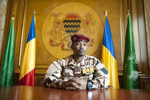 Mahamat Idriss Déby Itno, le président de la transition tchadienne. © Vincent Fournier pour JA