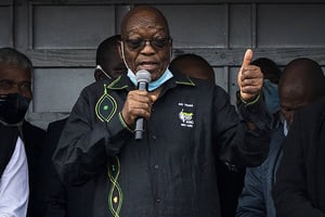 L’ancien président Jacob Zuma, le 4 juin 2021. © Shiraaz Mohamed/AP/SIPA