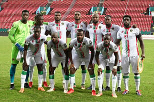 La sélection mauritanienne, au stade de Limbe, le 12 janvier 2022. © Issouf Sanogo/AFP