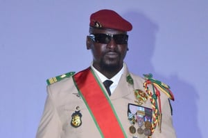 Le colonel Mamadi Doumbouya, chef de la junte au pouvoir. © AFP/Cellou BINANI