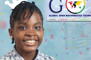 Faith Odunsi lors du tournoi qui lui a permis de remporter le titre de « championne du monde de mathématiques », en mars 2021. © DR