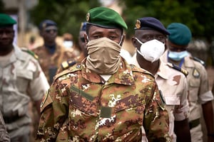 Le colonel Assimi Goïta, à Bamako, le 18 septembre 2020. © Michele Cattani/AFP