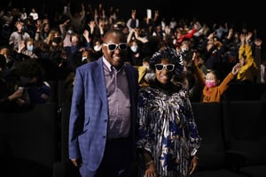 Amadou et Mariam au cinéma Le Méliès, à Montreuil, le 25 janvier 2022 © YOAN VALAT/EPA/MAXPPP