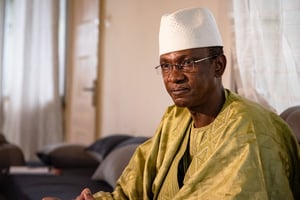Choguel Kokalla Maïga dans sa résidence officielle à Bamako, le 16 octobre 2021. © Nicolas Réméné pour JA