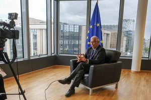 Joseph Borrell, haut représentant de l’Union européenne pour les affaires étrangères et la politique de sécurité, le 21 mai 2021, à Bruxelles © OLIVIER HOSLET/EPA/MAXPPP