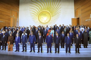 Photo de famille lors du dernier sommet de l’Union africaine, à Addis-Abeba, les 5 et 6 février. © AP Photo/SIPA