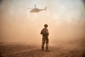 Avec plus de 5 000 militaires déployés dans cinq pays du Sahel, Barkhane était la plus importante opération extérieure menée par l’armée française. © ANTONIN BURAT/ZEPPELIN/SIPA