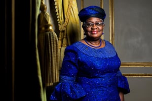 Ngozi Okonjo-Iweala, la directrice générale de l’OMC, à Paris, le 28 janvier 2022. © Damien Grenon pour JA