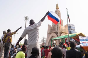 Manifestation contre la présence militaire française, à Bamako, le 19 février 2022. © Paloma Laudet/Collectif Hors Format