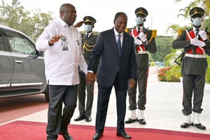 Laurent Gbagbo et Alassane Ouattara, le 27 juillet 2021. © Issouf Sanogo/AFP