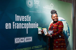 Au Salon Investir en Francophonie, le 22 février 2022, à Dubai. © OIF