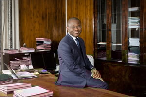 Romuald Wadagni, ministre de l’Économie et des Finances, à Cotonou, le 18 octobre 2018. © Erick Ahounou/AID pour JA