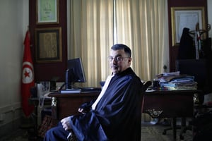 Abderrazak Kilani, ancien bâtonnier de l’Ordre national des avocats. © Corentin Fohlen/Divergence