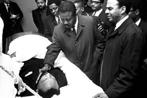 Les funérailles de Martin Luther King eurent lieu le 9 avril 1968, à Atlanta. © KEYSTONE Pictures USA/ZUMA/REA