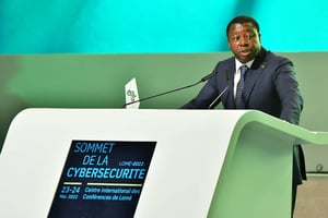 Le président togolais Faure Gnassingbé à l’ouverture du Sommet de la cybersécurité en Afrique, à Lomé le 23 mars 2022. © DR