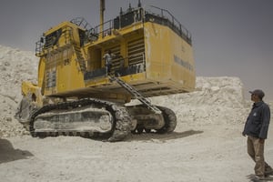 Après avoir augmenté en 2021, la procution de la CGP devrait reculer en 2022 (ici, à Metlaoui, en 2016). © Hervé Lequeux/Hans Lucas.