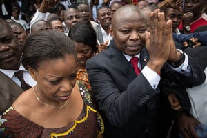 Le leader de l’Union pour la nation congolaise (UNC), Vital Kamerhe, à Kinshasa, le 23 février 2015. © FEDERICO SCOPPA/AFP