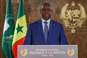 Macky Sall à Dakar, le 3 avril 2022. © Présidence du Sénégal