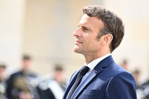 Le président Emmanuel Macron, à Paris, le 27 avril. © David Niviere/POOL/REA