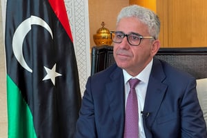 Le Premier ministre libyen, Fathi Bachagha, à Tunis, le 30 mars 2022. © JIHED ABIDELLAOUI/REUTERS