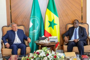 Roustam Minnikhanov et Macky Sall à Dakar, le 31 mars 2022. © Présidence du Sénégal